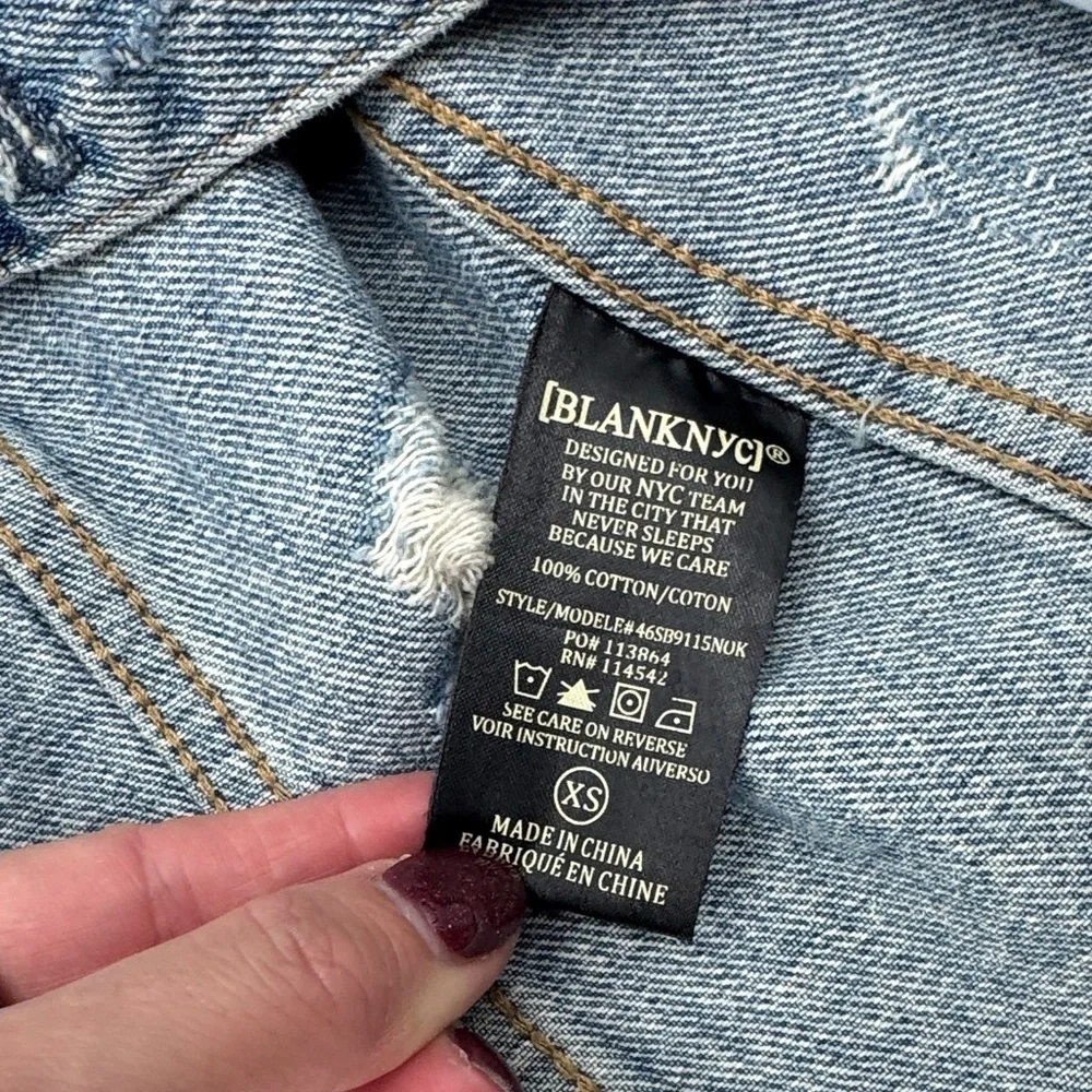 UEC Blanc Denim raw hem jacket 100% cotton size XS